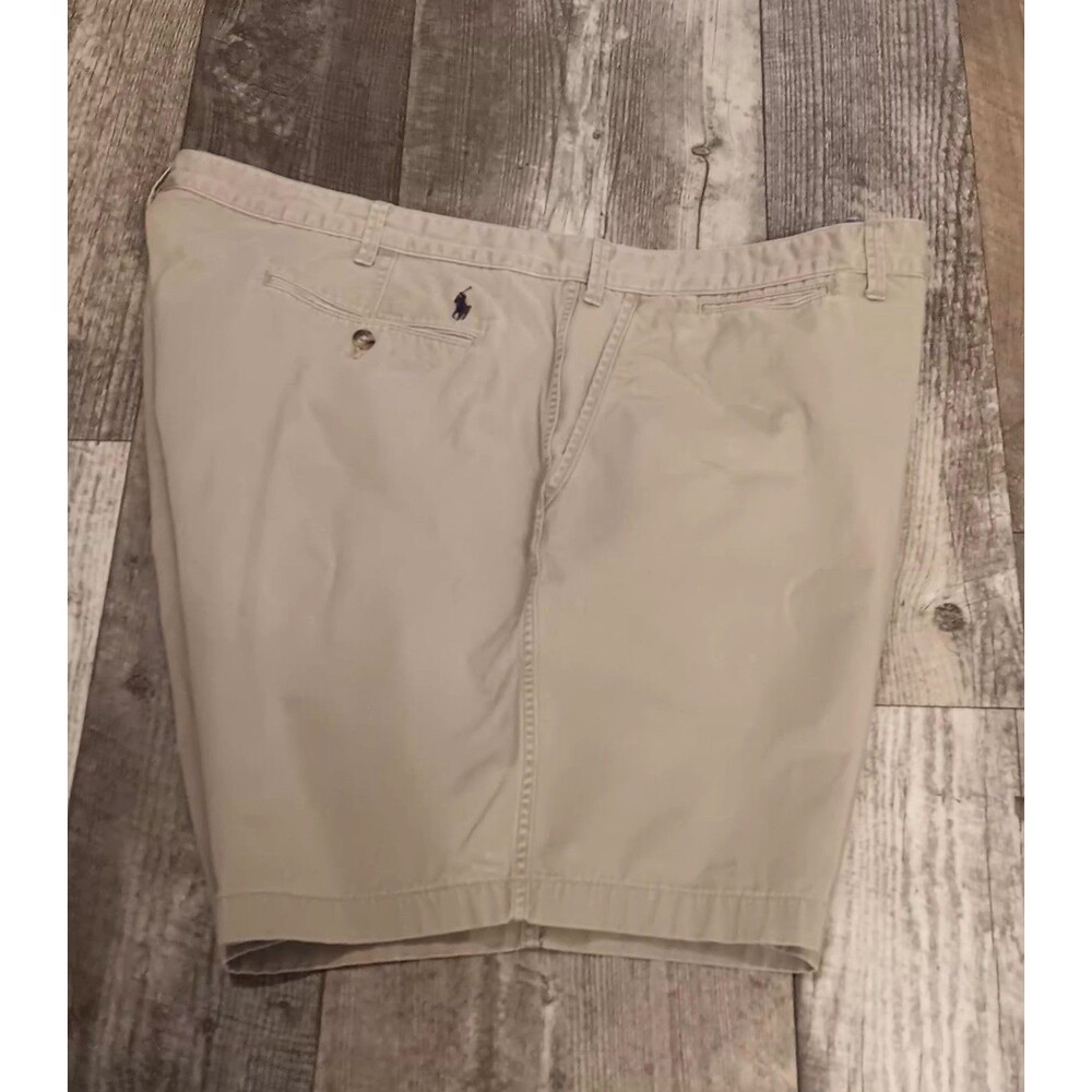 Men Ralph Lauren Chino Khaki Shorts Vintage Sz 50 Pony Logo Prep Grandpacore Dad